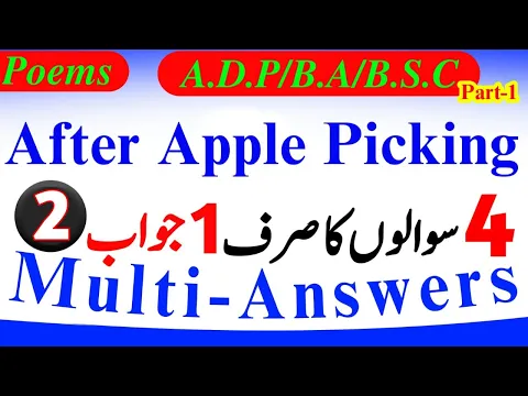 BSc/ADP/BA Poems After Apple Picking Lecture, Notes, Summary | BA English Poems Important Question