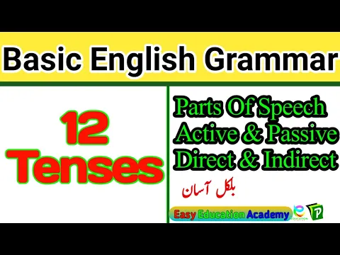 Basic English Grammar Rules For Beginners | Parts of Speech |Tenses |Passive Voice|Direct & Indirect
