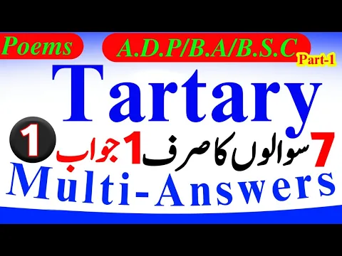 BA English Poems, Tartary Summary, Important Question, Answer Lectures & Notes | BSc, ADP Part 1